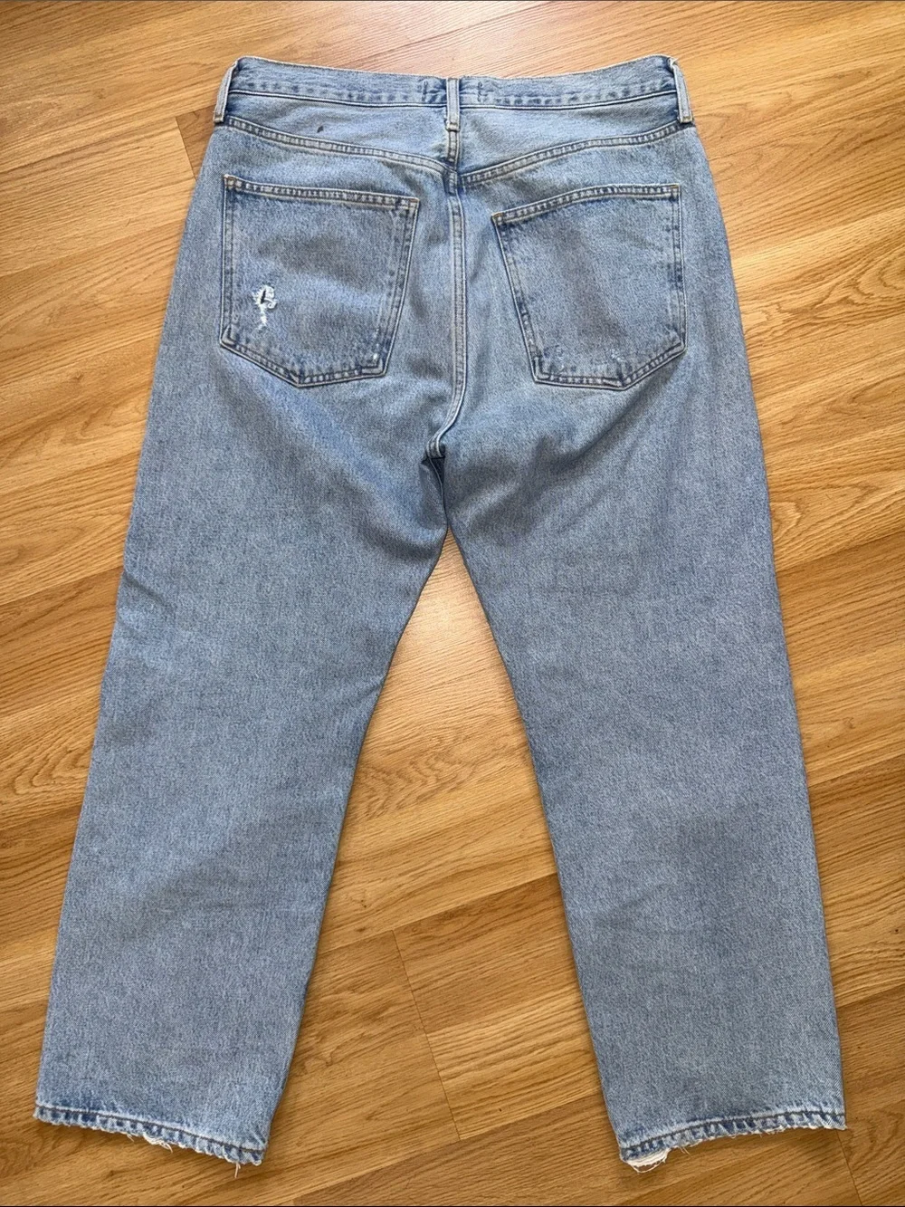 AGOLDE Light Blue Wide Cropped Straight-Leg Denim Jeans Size 29 Buttonfly - Picture 6 of 6
